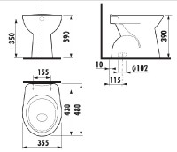 JIKA ZETA stojící klozet, hluboké splachování, svislý odpad   H8223970000001